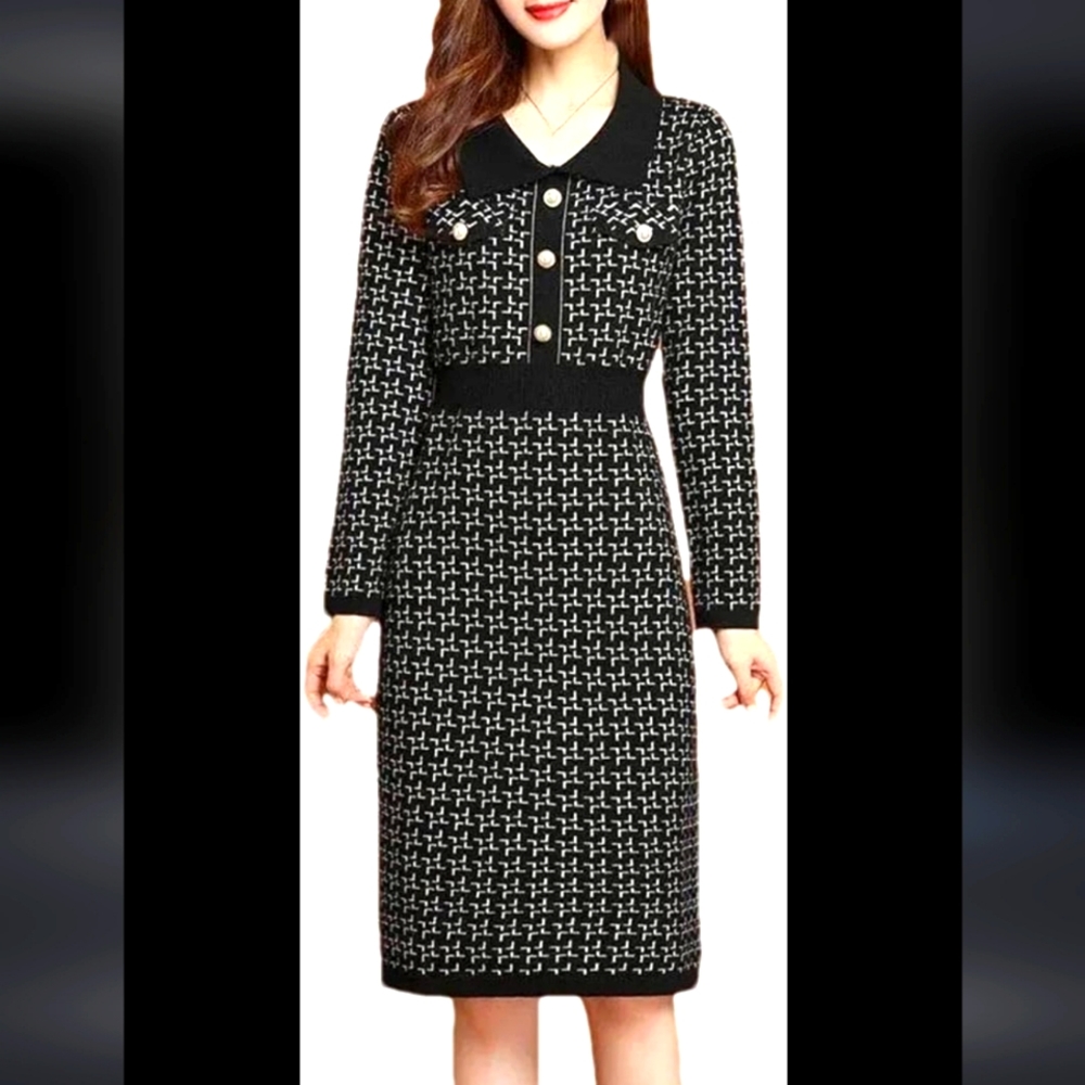 Vintage knit classy dress size small